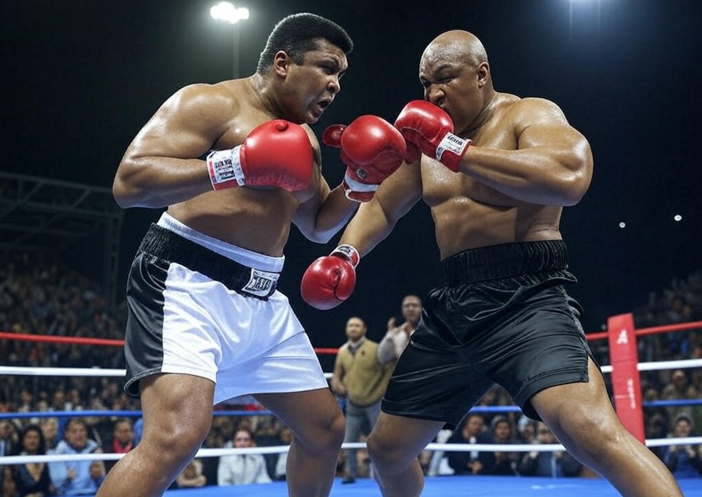 George Foreman vs Muhammad Ali in Rumble in the Jungle
